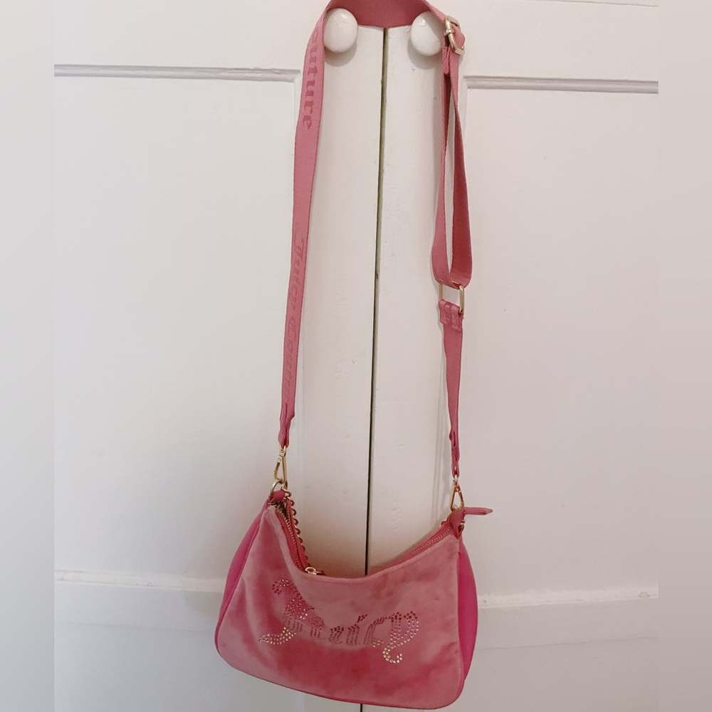 Juicy Couture Pink Rhinestone Shoulder Bag Crossbody